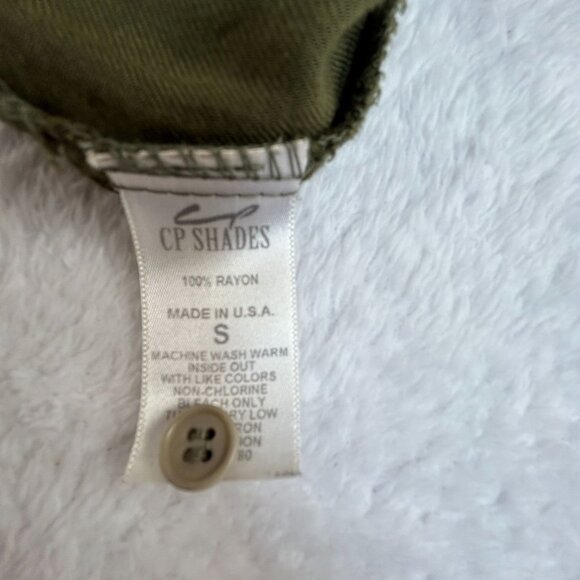 CP Shades Womens Olive Green 3/4 Sleeve Pintuck A-Line Tunic Top/Dress Small - Picture 4 of 7